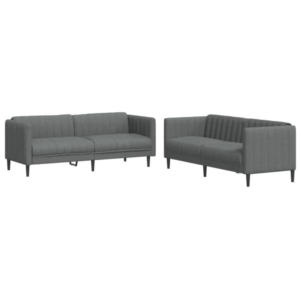 Soffgrupp 2 delar mörkgrå tyg