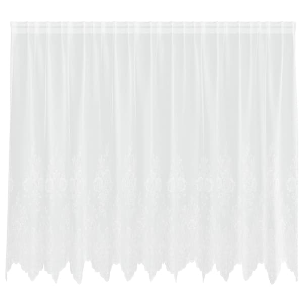 Spetsgardin med gardiner Blommor Vit 180 x 300 cm Polyester