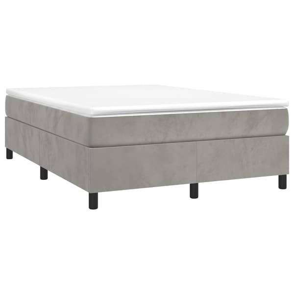 Boxspring-sängram ljusgrå 140x190 cm sammet