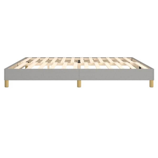 Boxspring-sängram ljusgrå 200x200 cm tyg
