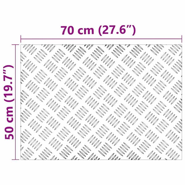 Trappsteg Rektangulär 2 pcs Silver 70 x 50 cm Aluminium