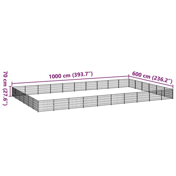 Hundgård svart 60 m² stål