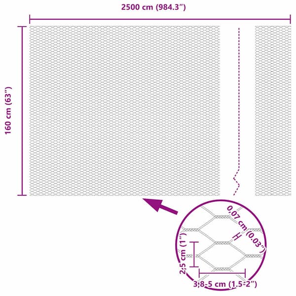 Hexagonstängsel Grön 1,6 x 25 m PVC