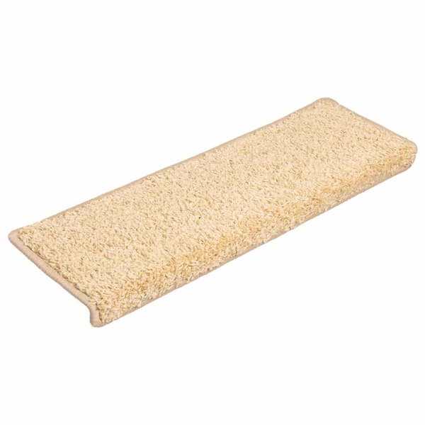 Trappmattor 10 st 65x21x4 cm krämfärgade rektangulära kanter