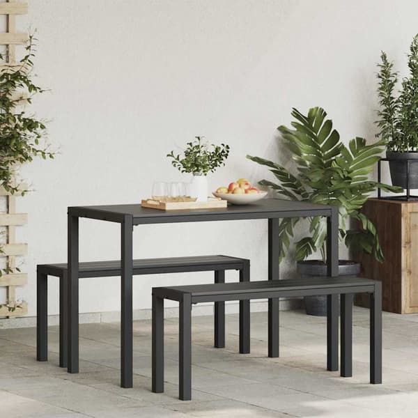 Trädgårdsmöbelset 3 pcs Antracit Stål