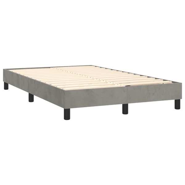 Ramsäng med madrass ljusgrå 120x200 cm sammet