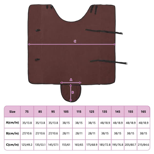 Hästdyna Full Mörk Brun 155 cm Polyester Fleece