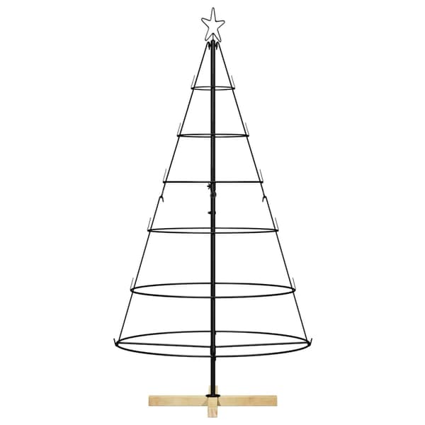 Julcone-träd med stativ Svart 154 cm Stål