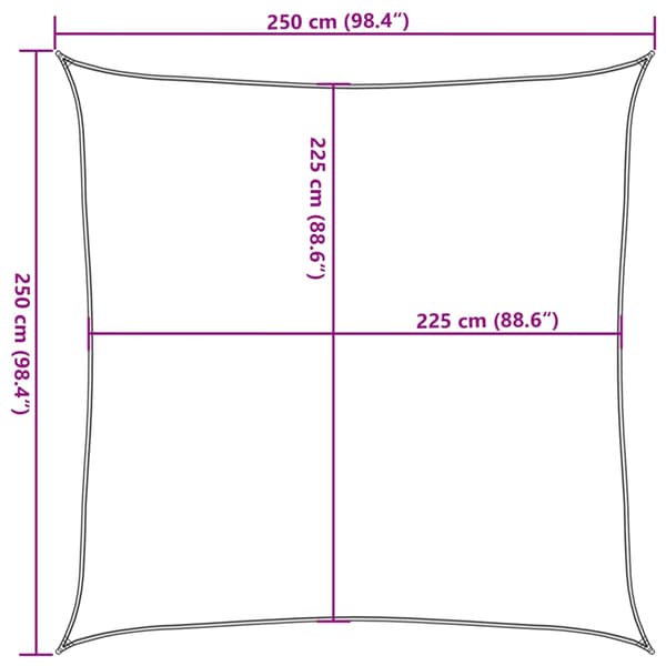Solsegel 160 g/m² mörkgrön 2,5x2,5 m HDPE