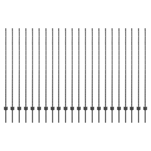 Stängselstolpe 22 pcs Grå 200 cm Stål