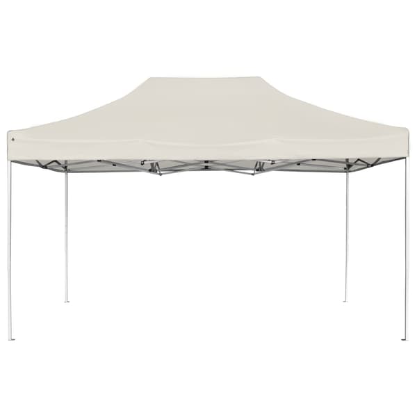 Hopfällbart partytält aluminium 4,5x3 m gräddvit