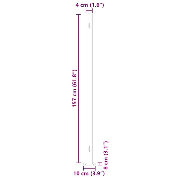Infällbar sidomarkis 600x160 cm svart
