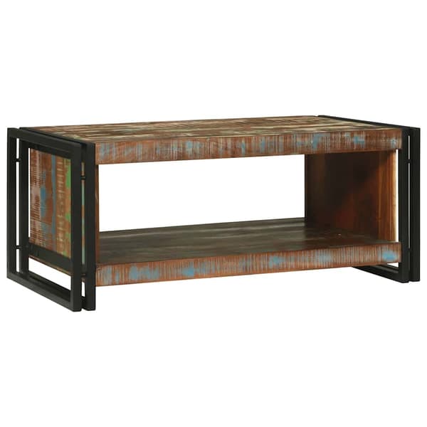 Kaffeebord Flerfärgsdesign 90 x 50 x 38 cm Solid återvunnen trä