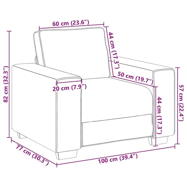 Soffstol brun 100x77x82 cm sammet