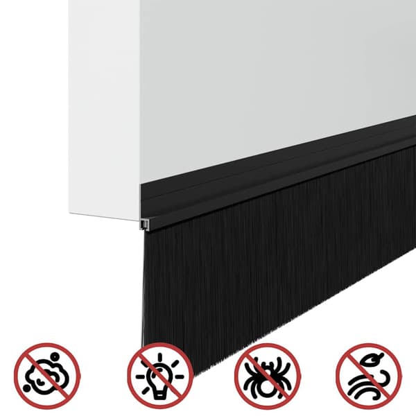 Självhäftande dörrborstlist 2 pcs Svart 100 cm