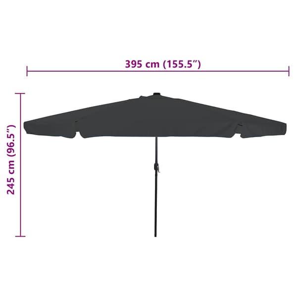 Trädgårdsparasol Antracit 395 x 395 x 245 cm Polyester