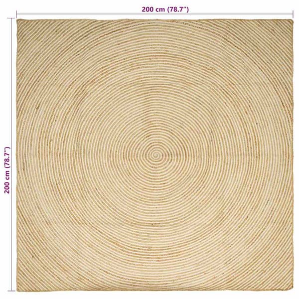 Områdesmattor Vit 200 x 200 cm Jute