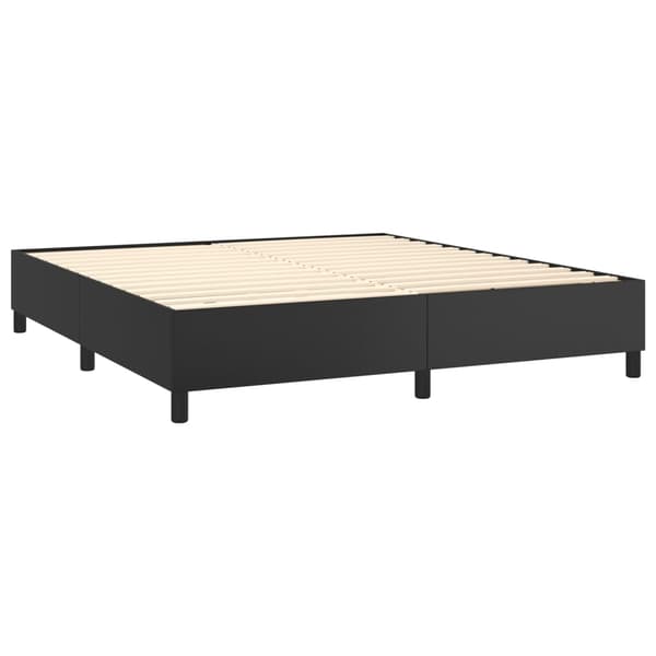Boxspring-sängram svart 180x200 cm konstläder