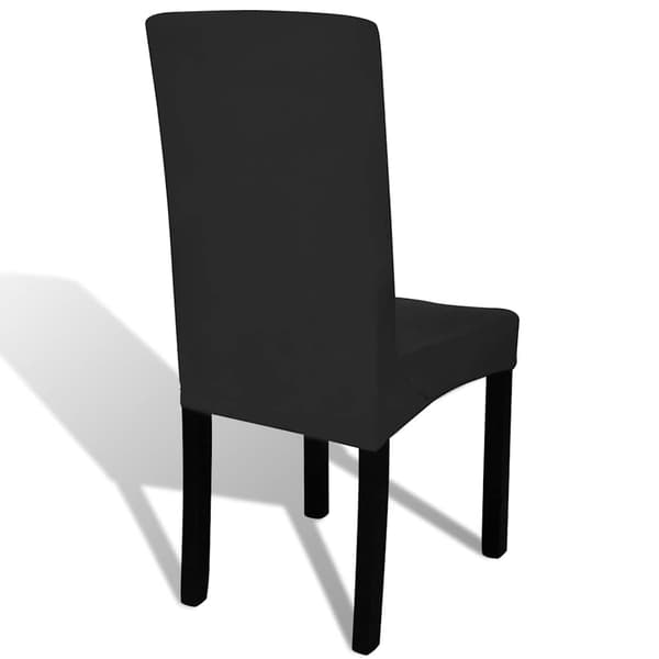 Stolsöverdrag rak modell stretch 6 st svart