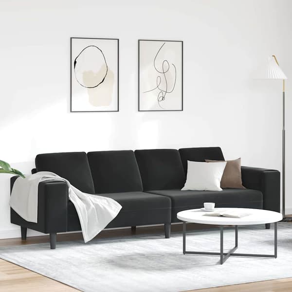Vardagsrumsoffa Svart 250 x 77 x 76 cm