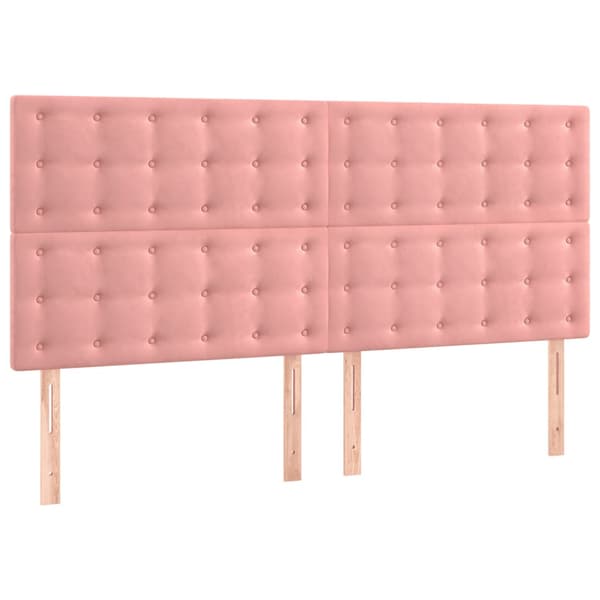 Ramsäng med madrass rosa 200x200 cm sammet