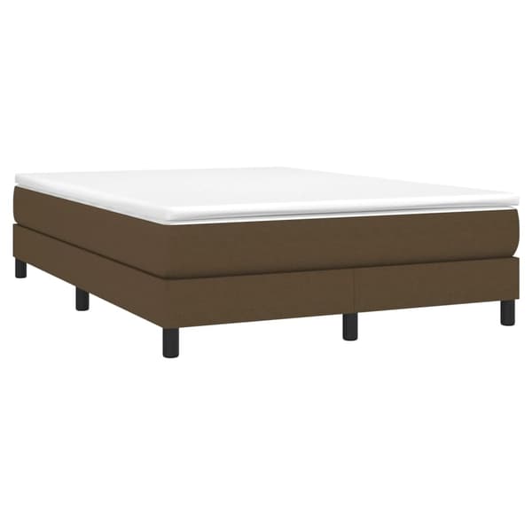 Boxspring-sängram mörkbrun 140x190 cm tyg