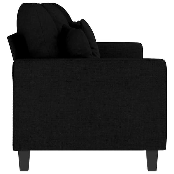 3-sitssoffa svart 180 cm tyg