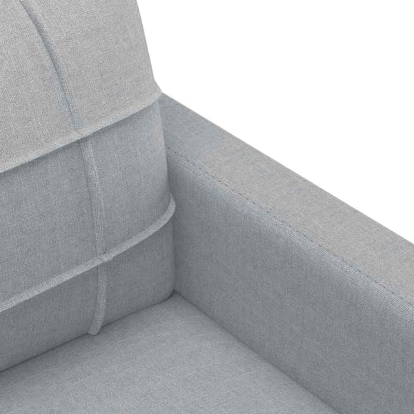 3-sitssoffa ljusgrå 180 cm tyg