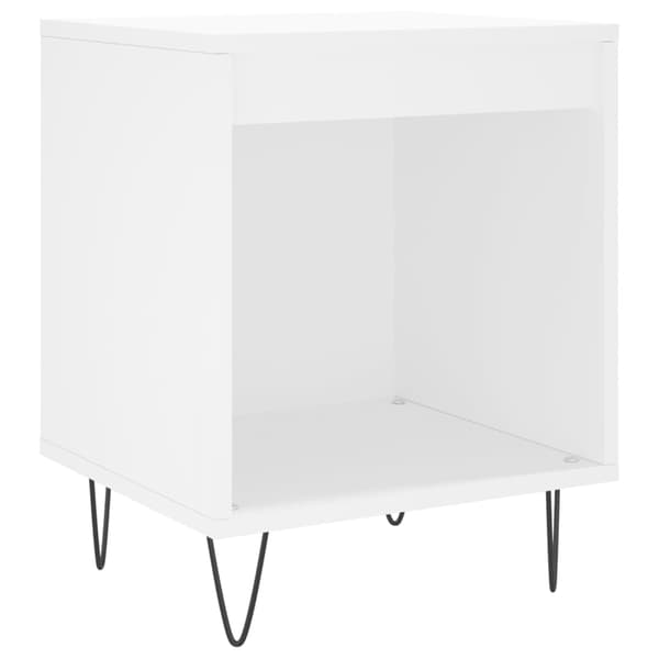 Sängbord vit 40x35x50 cm konstruerat trä