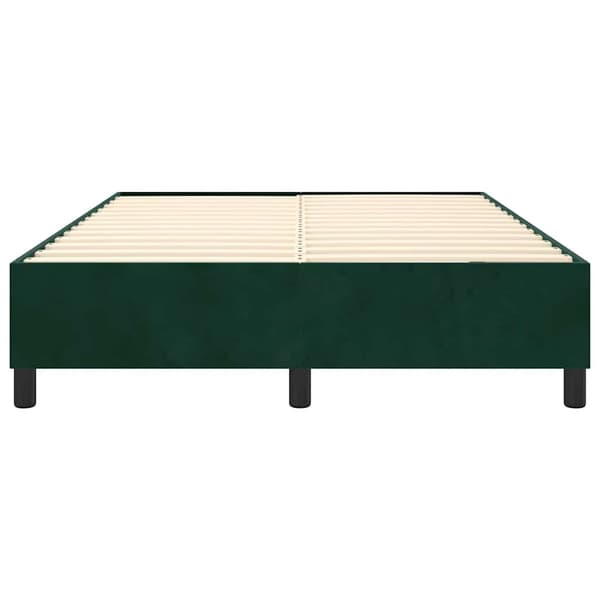 Boxspring-sängram mörkgrön 140x200 cm sammet