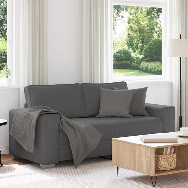Loveseat soffa mörkgrå 180x77x82 cm manchestertyg