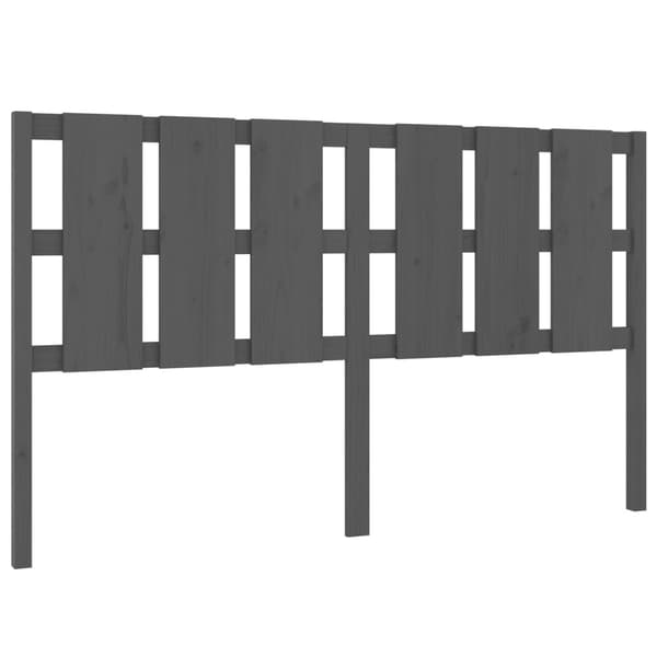 Sänggavel grå 165,5x4x100 cm massiv furu