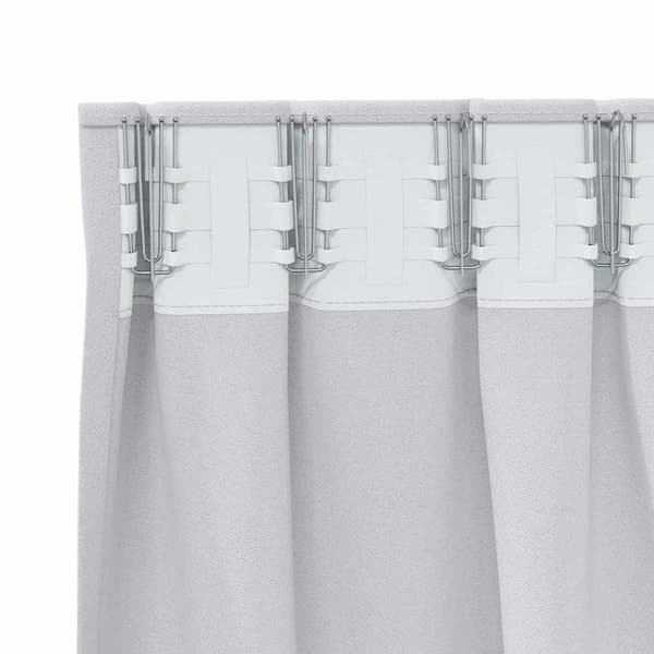 Mörkläggningsgardiner med Ringar 2 st Ljusgrå 175 x 140 cm