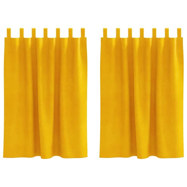 Mörkläggningsgardiner 2 st Senapsgul 140 x 140 cm Sammet