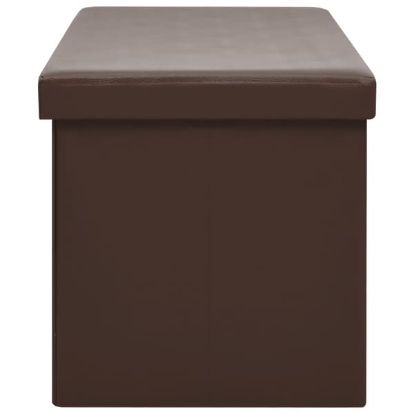 Hopfällbar förvaringsbänk brun PVC