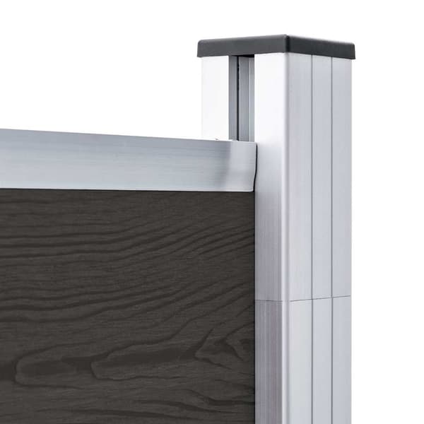 Staketpanel WPC 180x186 cm svart