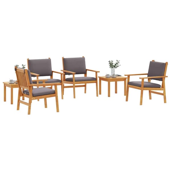 Trädgårdsoffset 6 pcs Brun Massivt Akaciaträ
