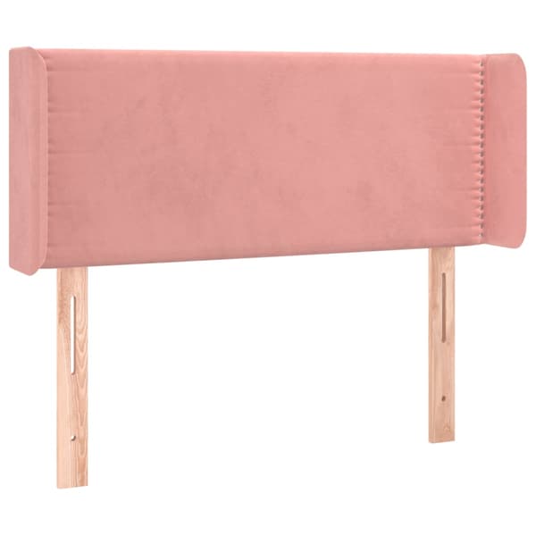 Sänggavel LED rosa 103x16x78/88 cm sammet