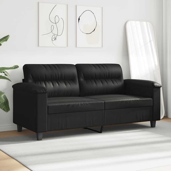 2-sitssoffa svart 140 cm mikrofibertyg