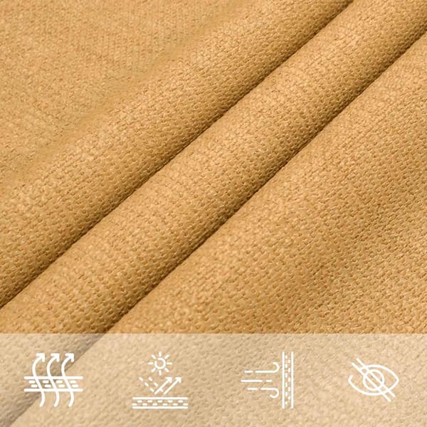 Solsegel 160 g/m² triangulär sand 4x4x5,8 m HDPE