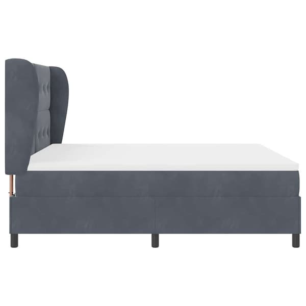Bäddfjäder med madrass Mörkgrå 200 x 180 cm Polyester