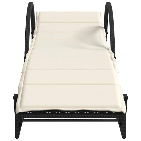 Solsängar 2 st med dynor svart konstrotting