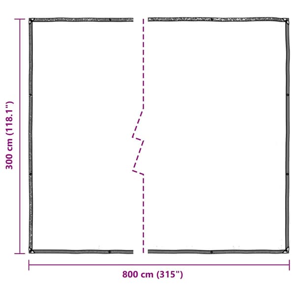 Klar presenning med öljetter 3x8 m polyeten