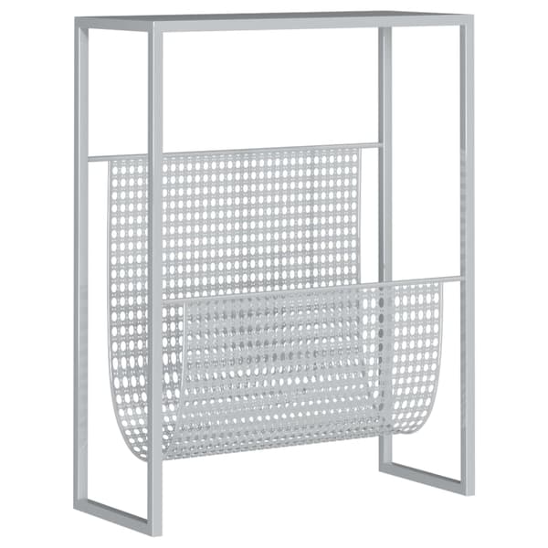 Tidningsställ silver 35x15x45 cm stål