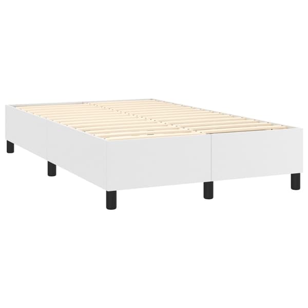 Ramsäng med madrass vit 120x190 cm konstläder