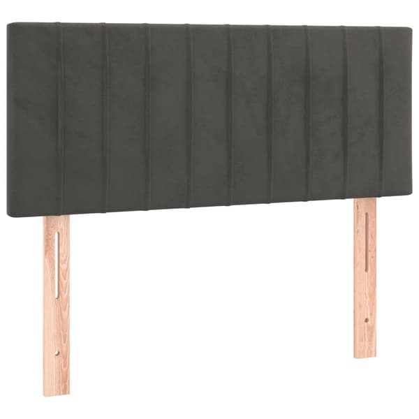 Ramsäng med madrass mörkgrå 90x200 cm sammet