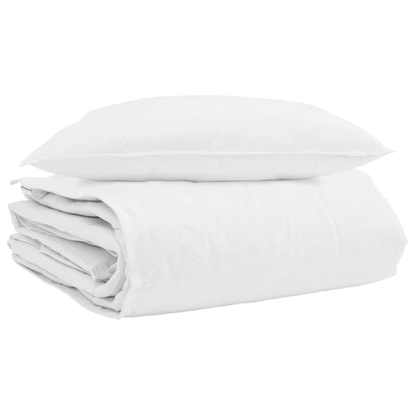 Vinter Täcke med kudde 2 pcs Vit Dunfjäder
