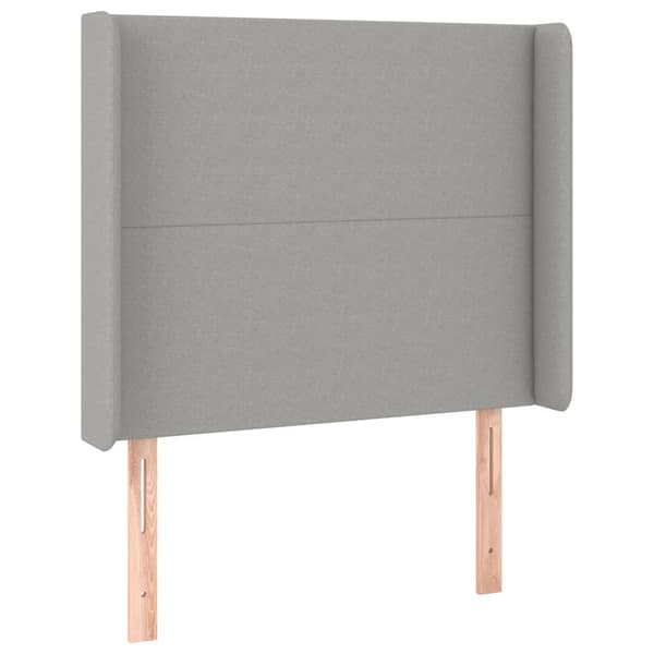 Ramsäng med madrass ljusgrå 80x200 cm tyg