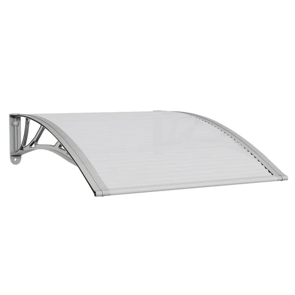 Dörrtak grå och transparent 100x75 cm polykarbonat