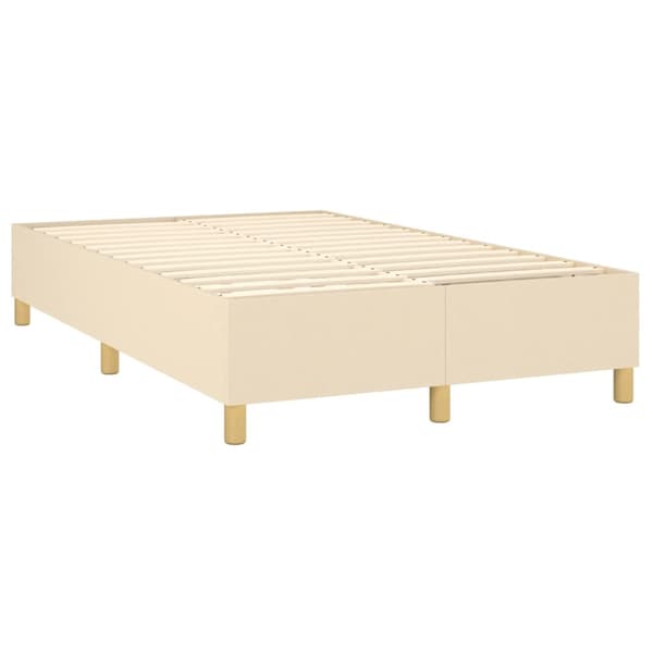Boxspring-sängram gräddvit 120x200 cm tyg